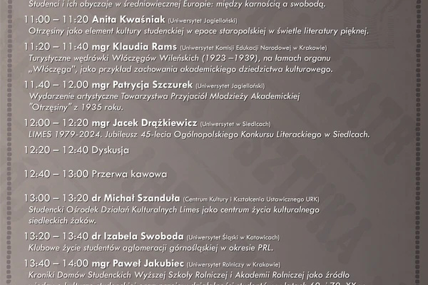 Konferencja: Kultura Studencka Jako Element Niematerialnego Dziedzictwa Kulturowego