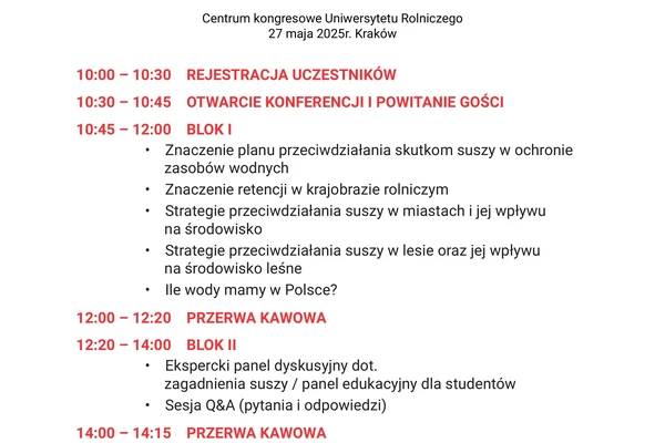 Konferencja: Stop Suszy! Start Retencji!